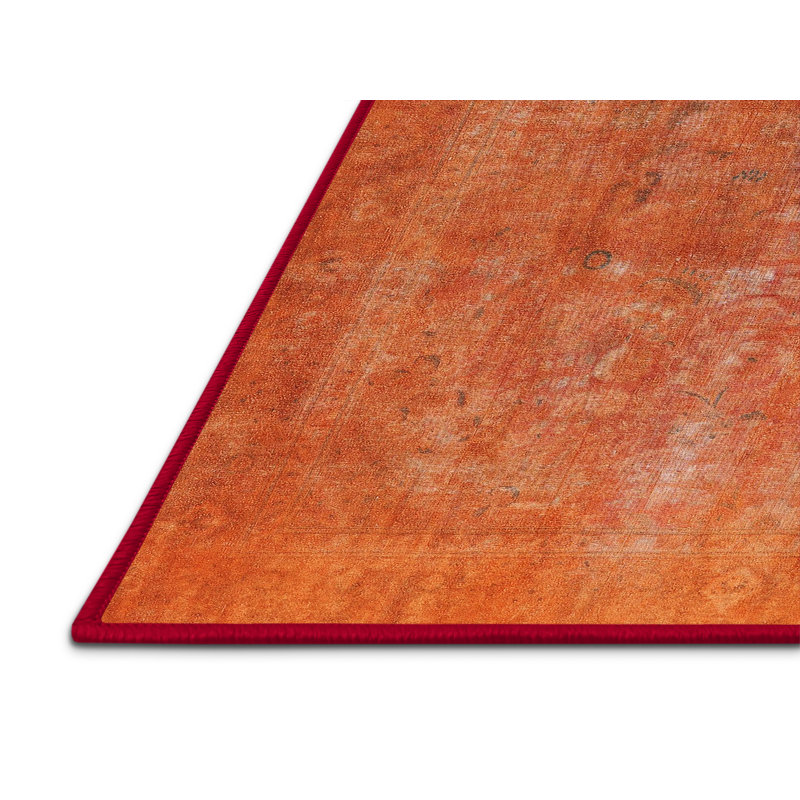 Tapis oriental multicolore tissé à la machine Ahylin, Rectangle 7 pi x 10 pi