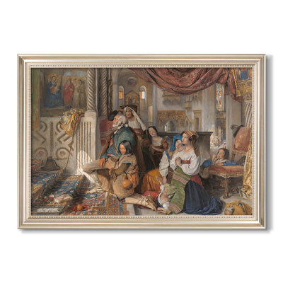 Roman Pilgrims, 1854-John Frederick Lewis-Custom Framed Canvas