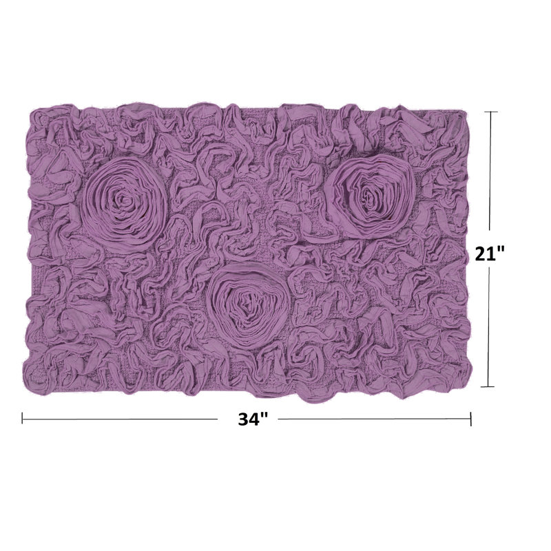Skak Cotton Bath Rug, Purple, 21" W x 34" L