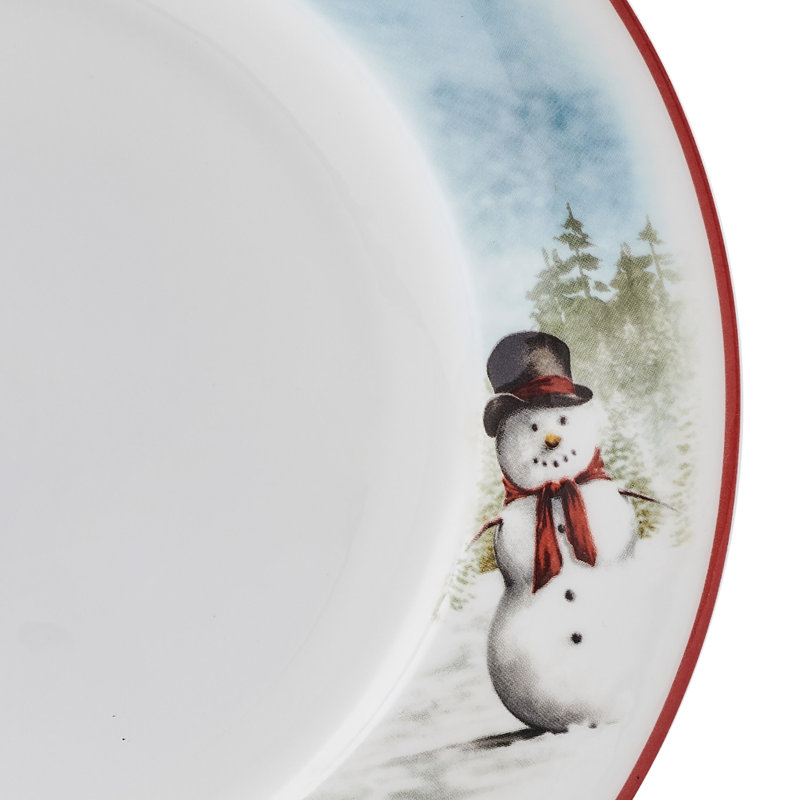 Snowman Enchantment 12-Pc Bone China Dinnerware Set, Service For 4