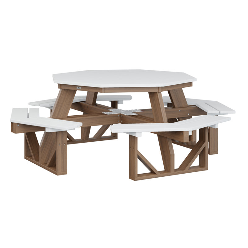 Ada Outdoor - Piece Conversation Set, White Top/Antique Mahogany Base