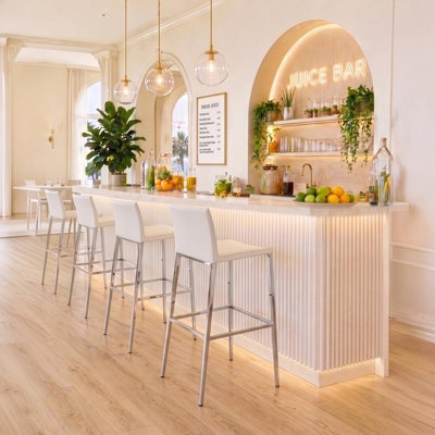 Parlex Upholstered Bar Stool with Metal Frame