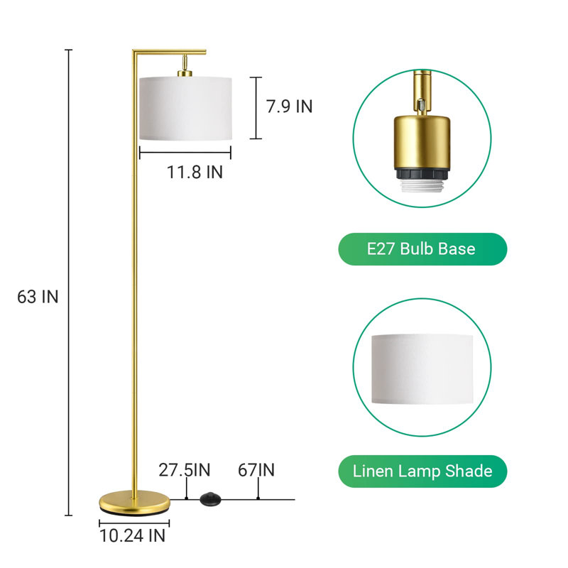 Aletris 160cm Gold Task Floor Lamp