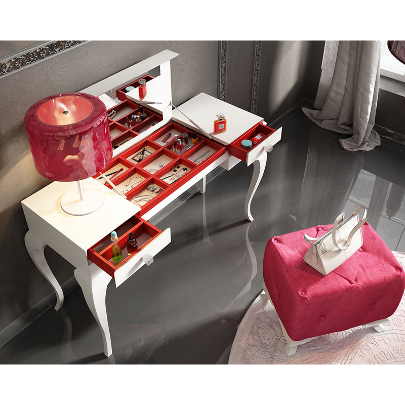 Ensemble coiffeuse avec miroir Kirkwood, Mat