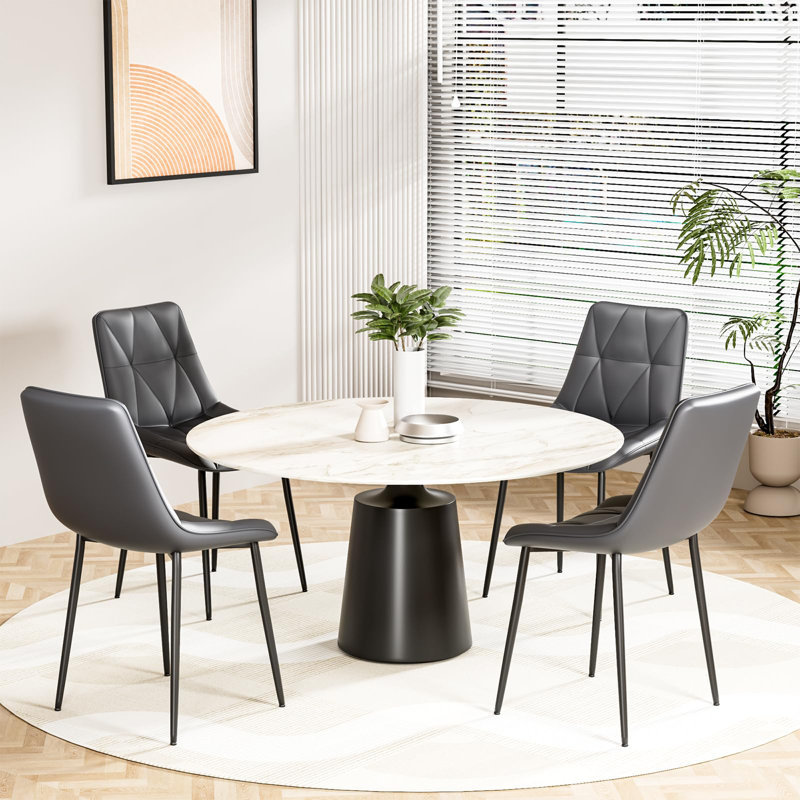 Dining Room Chairs, Set Of 2, Up To 200 Kg, Pu Upholstered Chairs, Metal Legs, Stable, Comfortable, Easy Assembly, Kitchen Chairs