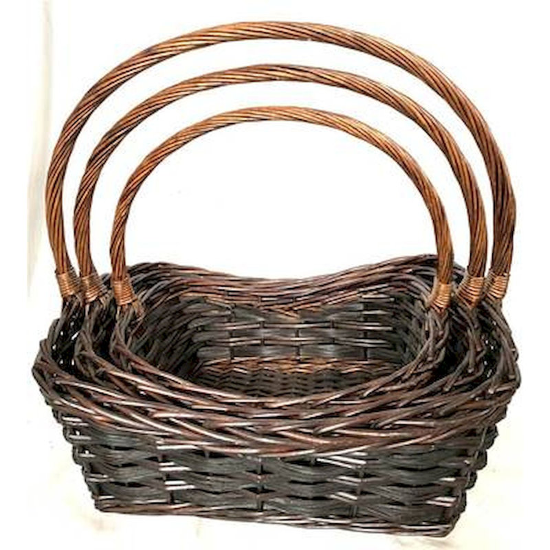 Ensemble de 3 paniers en osier, H 19,2 po x l 20,4 po x P 15 po, 3