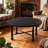 Retro Black Solid Wood Round Coffee Table