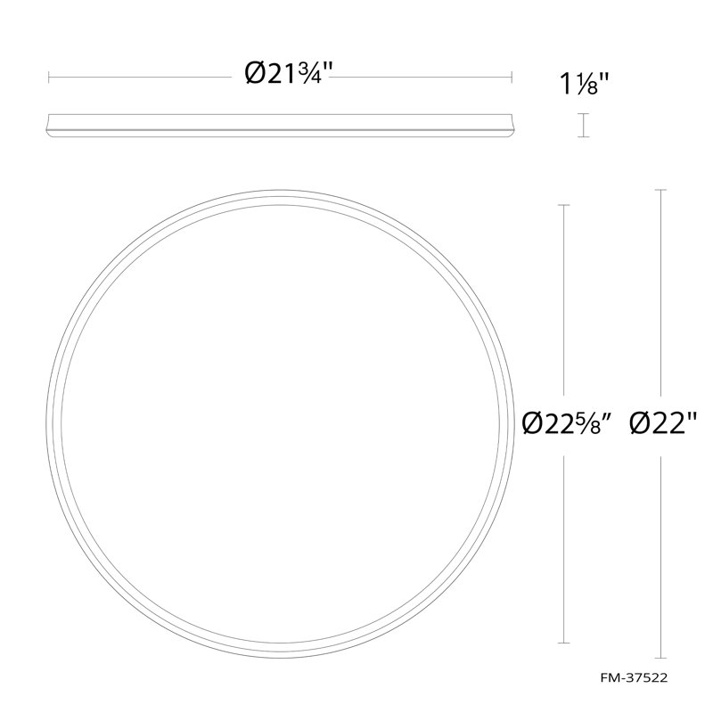 Parthenon 10" Dimmable LED Flush Mount With Built In Color Temperature Adjustability Switch From 2700K/3000K/3500K/4000K, 22"