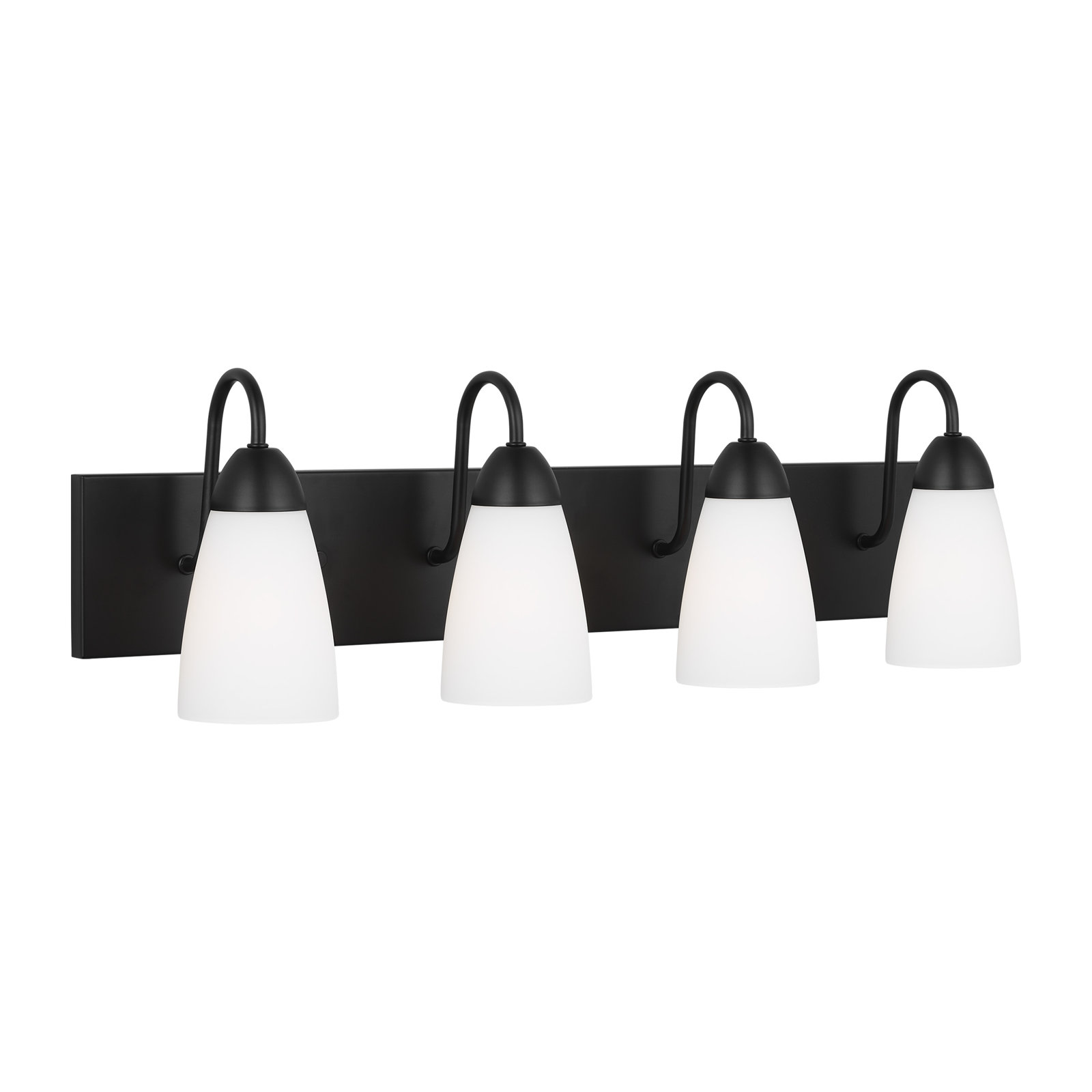 4 Light Frosted Dimmable Vanity Light, Yes, Midnight Black, 4