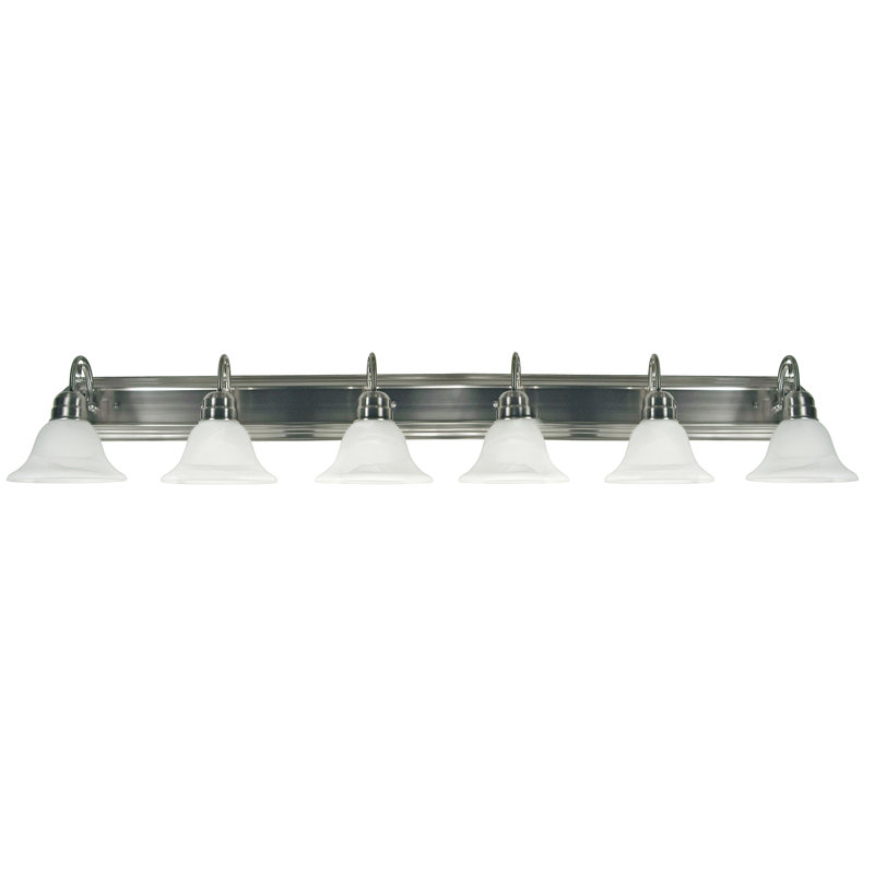 Éclairage pour meuble-lavabo 6 lumières Quast, Nickel satiné