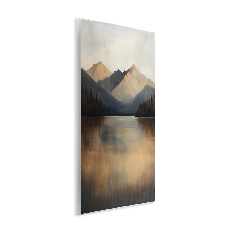 «Terracotta Reflection Moody Landscape», plaque murale par Petal Prints Design, H 19 po x l 13 po