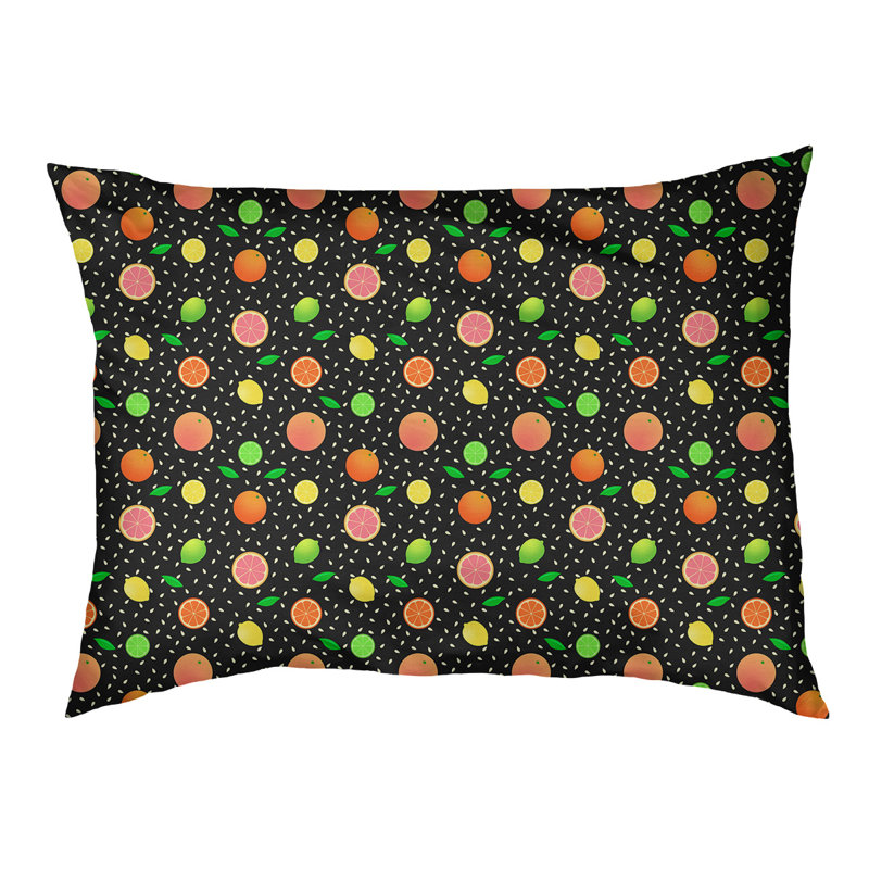 Coussin pour chien agrume fruit Byrge, Moyen (l 29,5 po x H 19,5 po x P 9,5 po), Noir