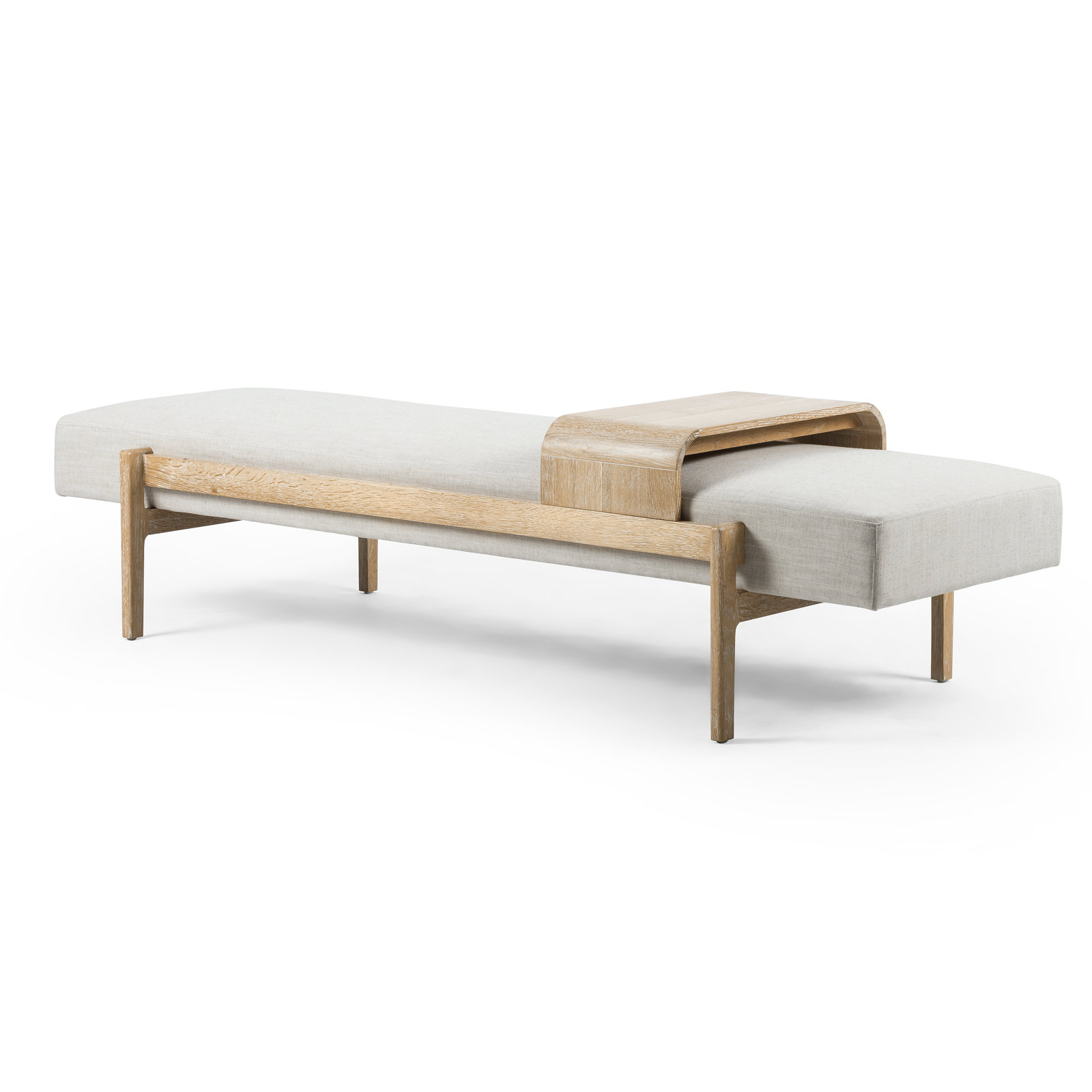 Romina Bench, Savoy Parchment, Vintage White Wash Oak-