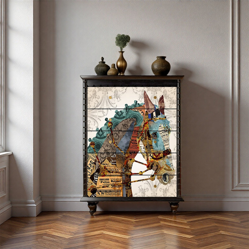Armoire de rangement à tiroir en bois de pin