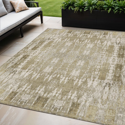 Tapis marocain d'intérieur et d'extérieur lavable brun clair 5 pi x 8 pi