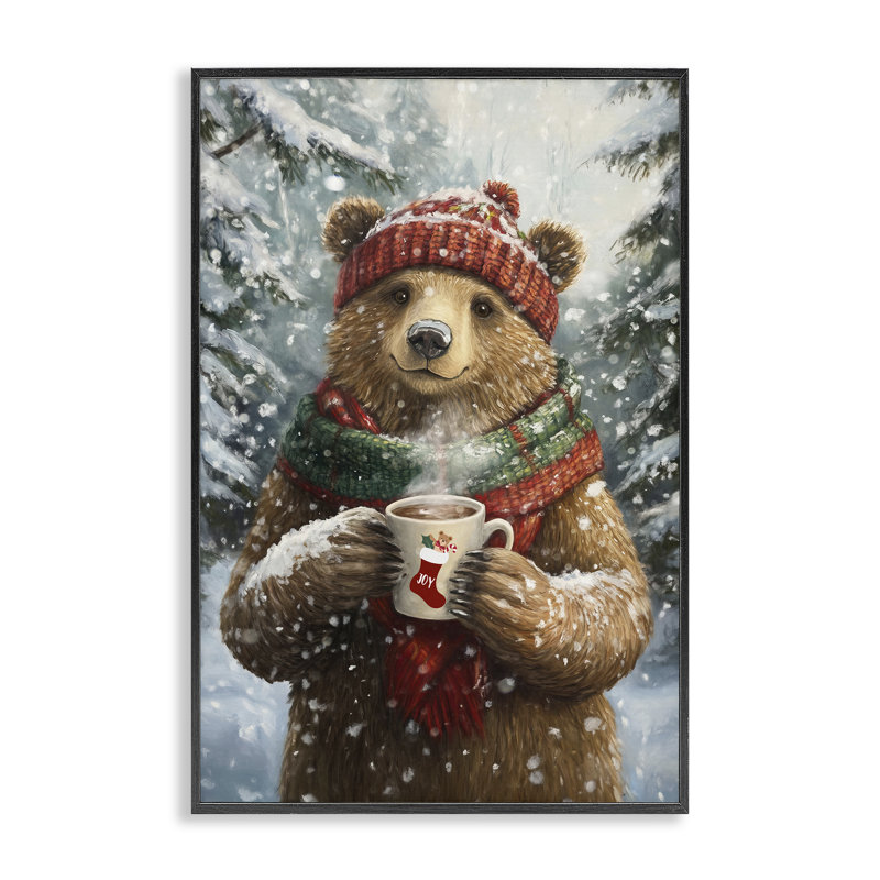 Giclée encadrée de Noël, cacao, par Tina LeCour, H 30 po x l 20 po, Giclée encadrée noir minuit