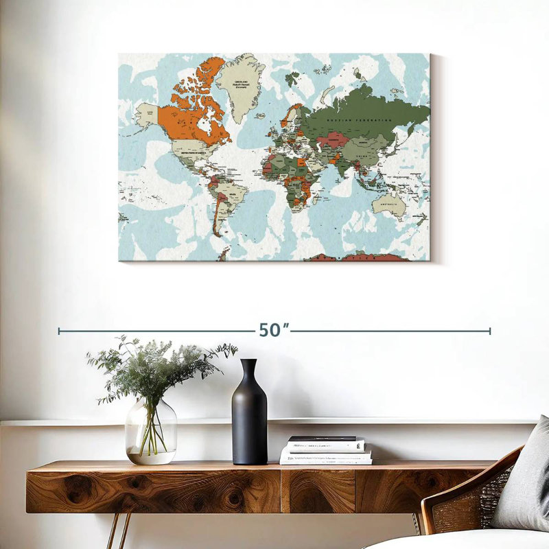 Carte du monde éducatif VI, H 24 po x l 36 po