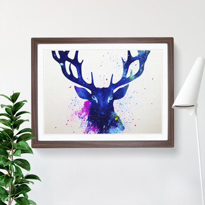 Colourful Stag Abstract - Single Picture Frame Print