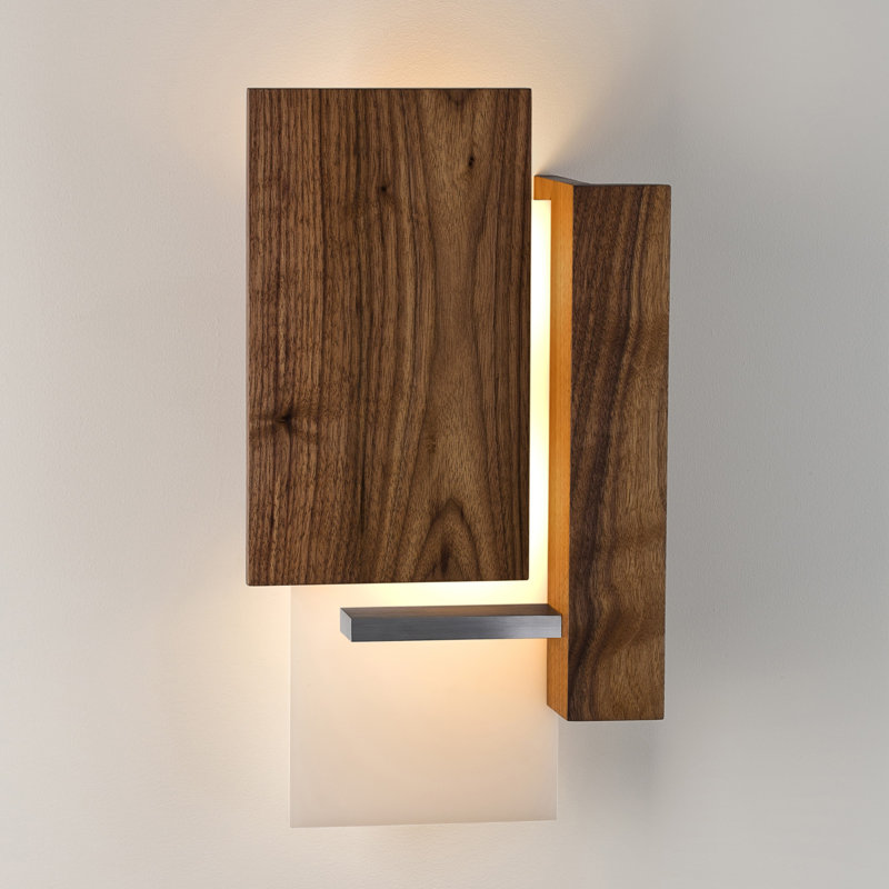 Vesper LED Flush Mounted Sconce, Walnut, 2700K (Warm)