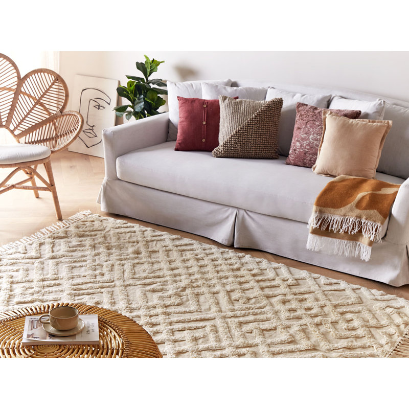 Wewoka Geometric Cotton Hand Woven Area Rug, Rectangle 140 x 200cm
