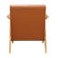 Chaise d'appoint Home Decor: similicuir brun, bois massif, finition naturelle, meubles de 21,5 po de largeur brun mat, rembourrage de ressorts ensachés-124603520