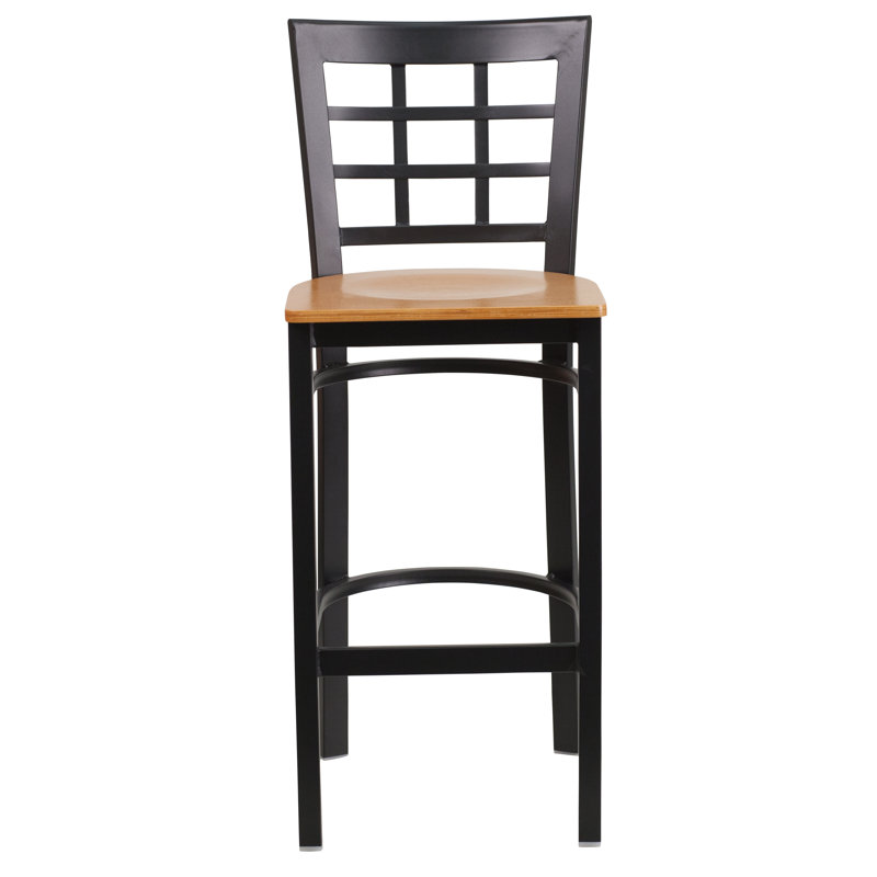 Tabouret de restaurant en métal Prompton, Naturel, 1