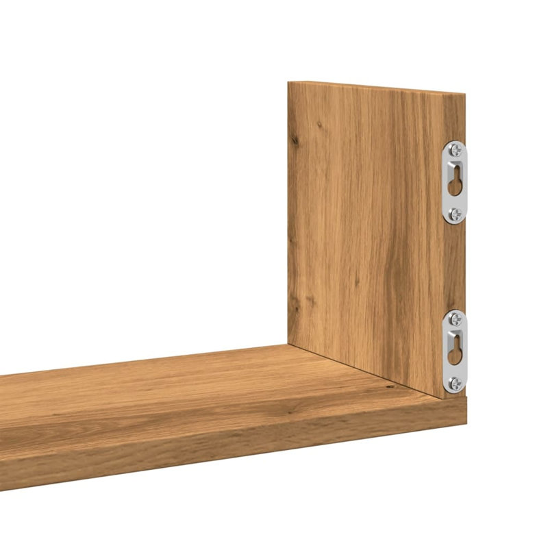 Riziero Floating Shelf, 18cm H x 80cm W x 18cm, Artisan Oak