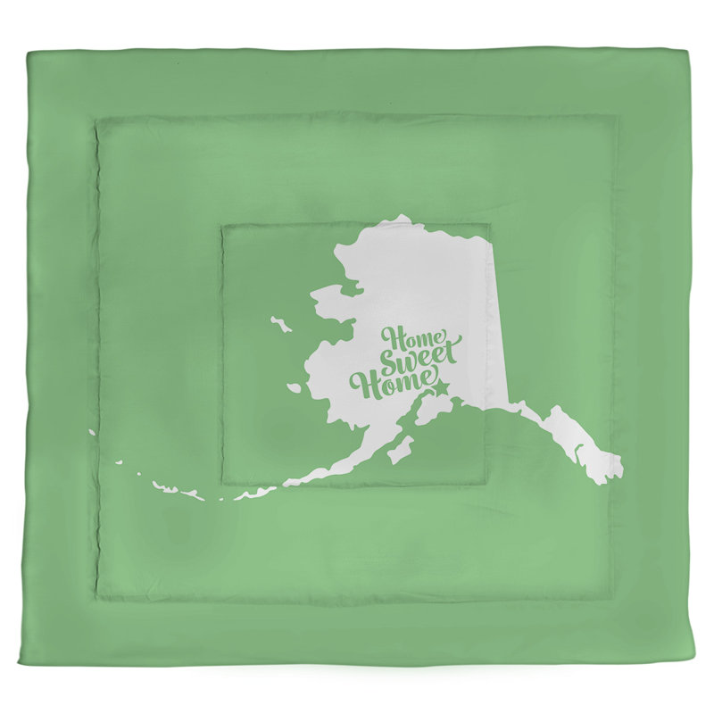 Anchorage Modern & Contemporary Polyester Percale Comforter, Queen Comforter, Green
