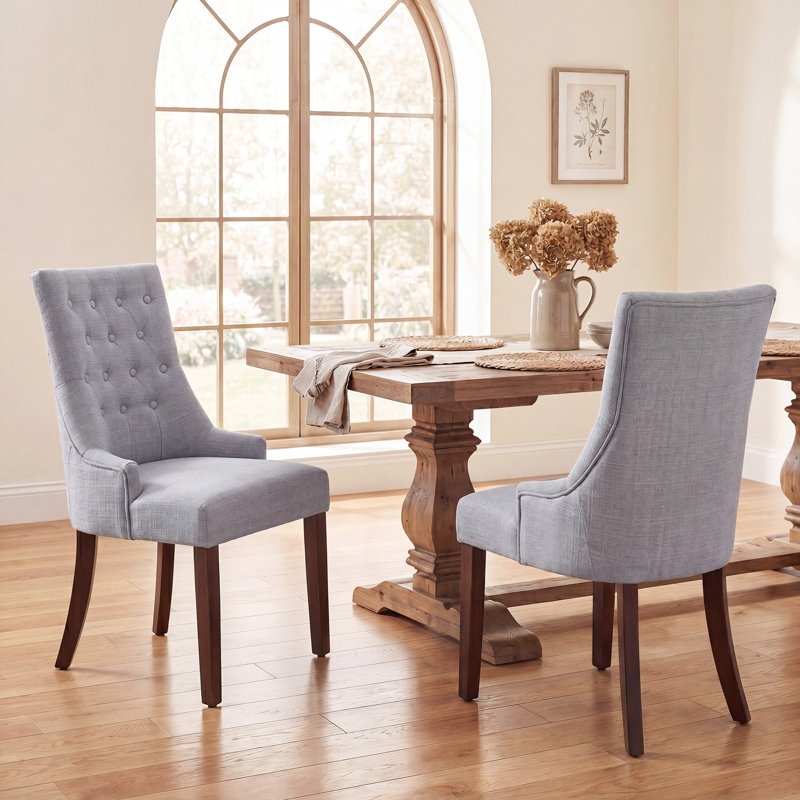 Chaise d'appoint rembourrée Amelia, Tissu à tressage panier gris clair