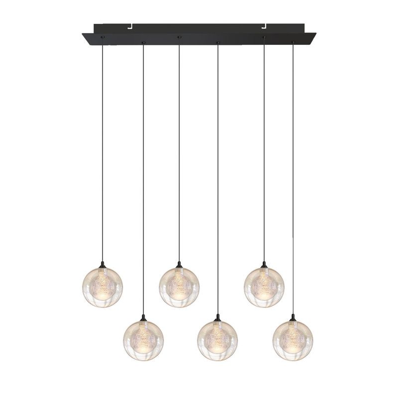 Luminaire suspendu sphère 6 lumières DEL Riverdale, Matte Black