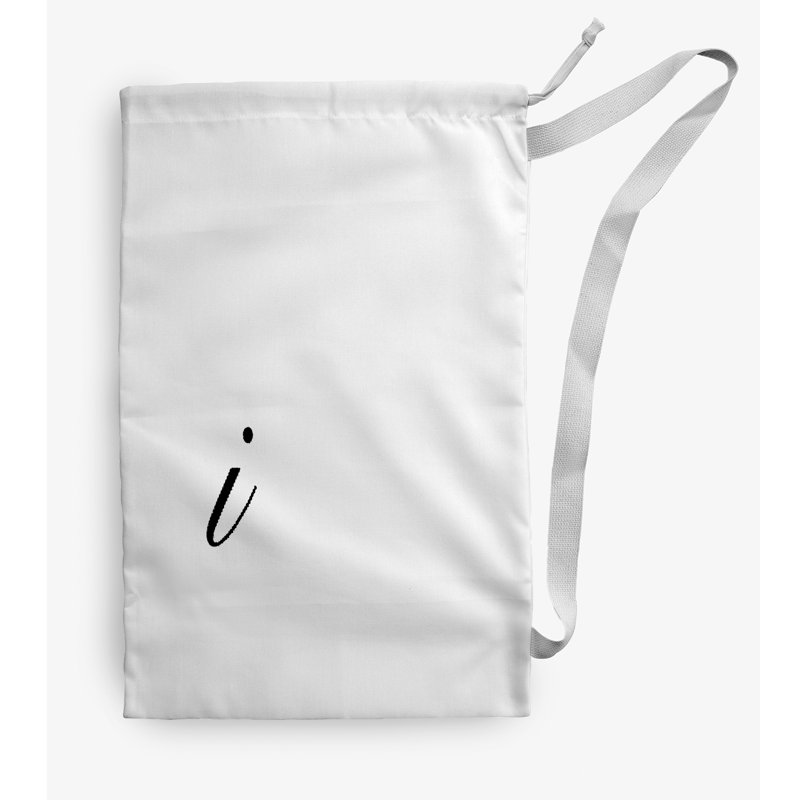 Sac à linge Monogram, Moyen (H 36 po x l 28 po), Blanc / noir