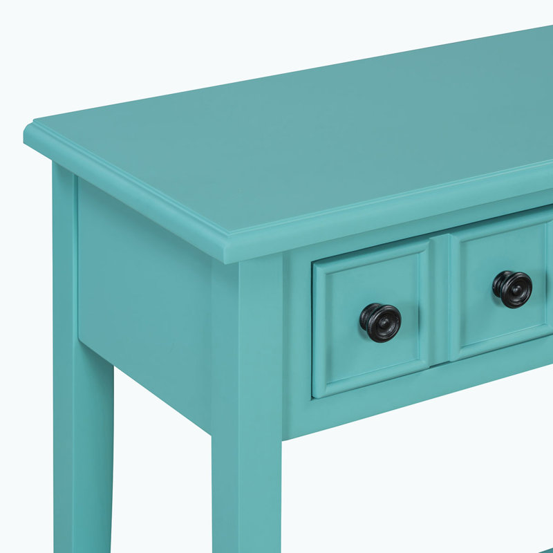 Commode de rangement avec 2 tiroirs, Sarcelle