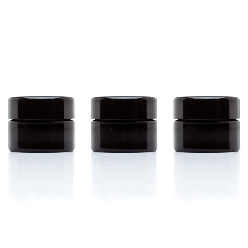 Ensemble de 3 pots à épices avec plateau à vis classique, H 1,14 po x l 1,53 po x P 1,53 po, Noir