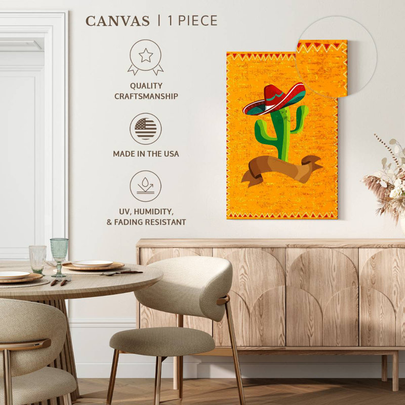 Cactus portant un Sombrero, H 48 po x l 32 po