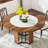 47" Round Dining Table, Wood Circle Traditional Dining Room Table for 4, Walnut