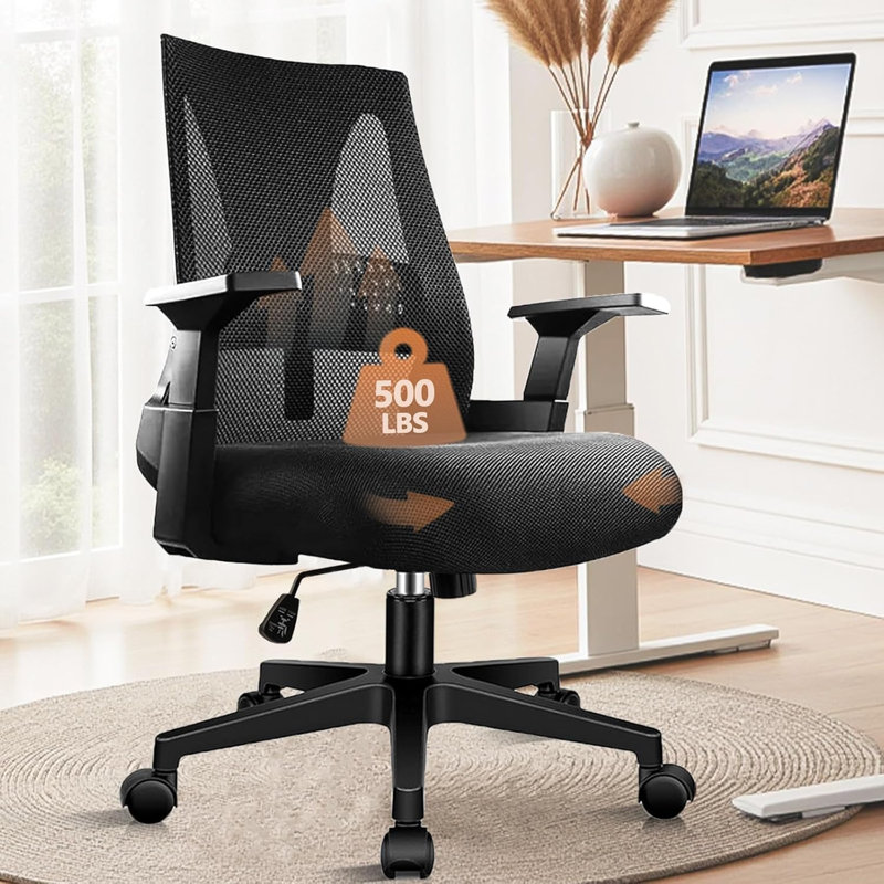 CLATINA - Chaise de bureau grande et grande de 500 lb - Chaises d'ordinateur ergonomiques robustes en filet avec support lombaire réglable et siège large et confortable pour la conférence de bureau à domicile