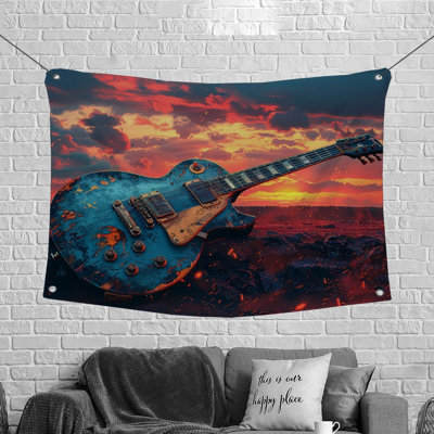 Electric Guitar Music Fabric Tapestry