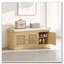 Shoe Storage Bench With Woven Rattan Doors, Shoe Bench With Cushion-121086826