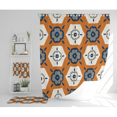 Neelachal Polyester Shower Curtain Set