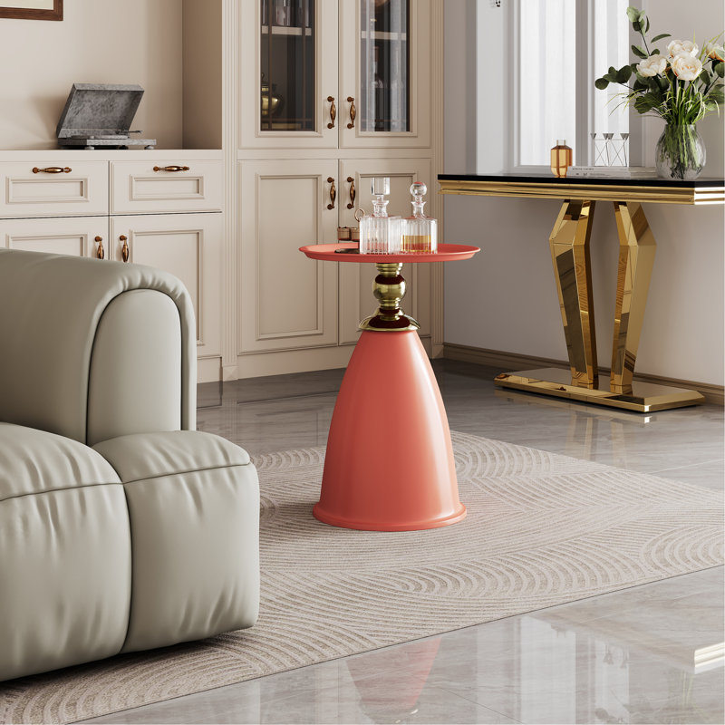 Table de bout en fer Luxury Design, table d'appoint ronde minimaliste pour petits espaces
