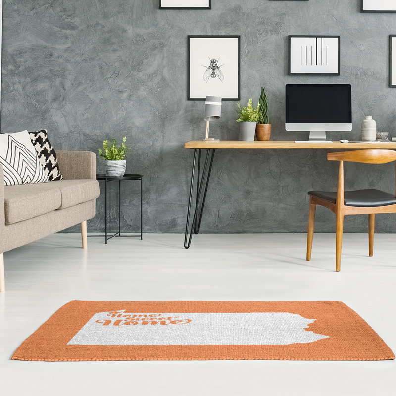 Tapis de maison orange doux Erie, Rectangle 5 pi x 7 pi