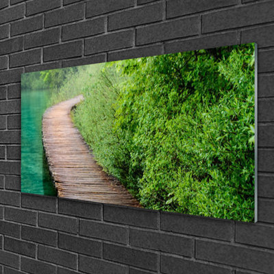 Glass Print Wall Art 100X50cm Image Printed On Glass Decorative Wall Picture Behind Toughened / Tempered Safety Real Glass For Kitchen & Living Room Theme: Bridge Architecture