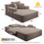 Luxueuse chaise longue en velours côtelé moelleux avec 3 coussins, canapé-lit convertible 2 en 1 et pochette de rangement, conception sans cadre et mousse de compression, aucun assemblage requis, pour les petits espaces, le salon, l’appartement-1745528825