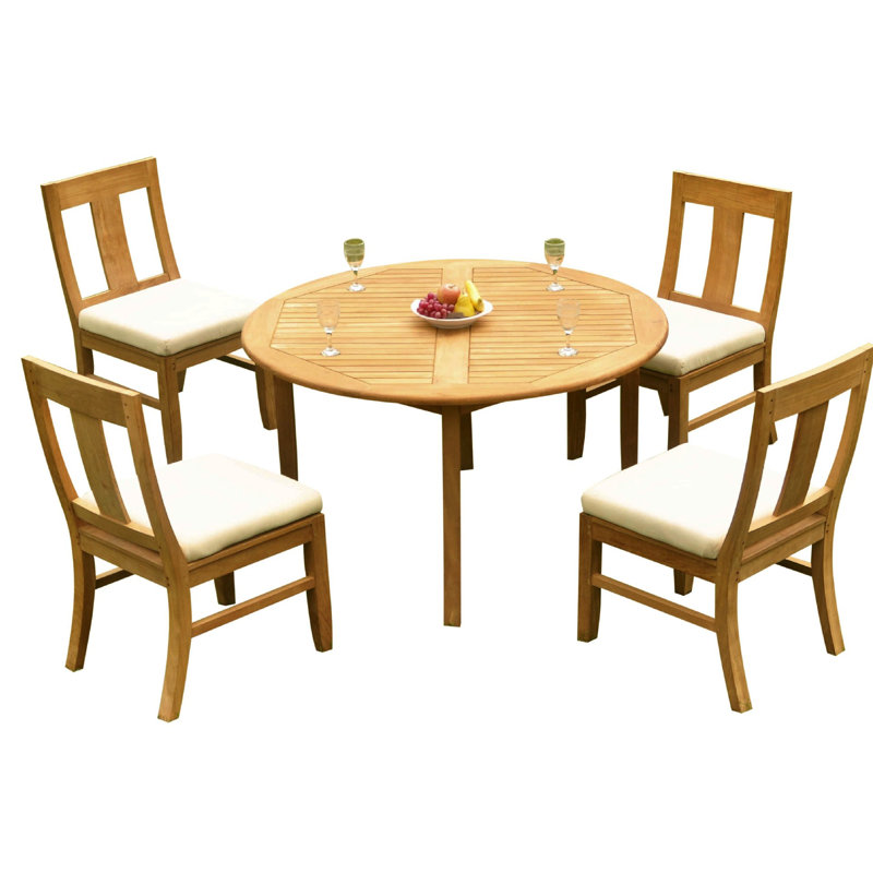 Ensemble bistro en teck Kevon, H 30,5 po x L 52 po x l 52 po, 3