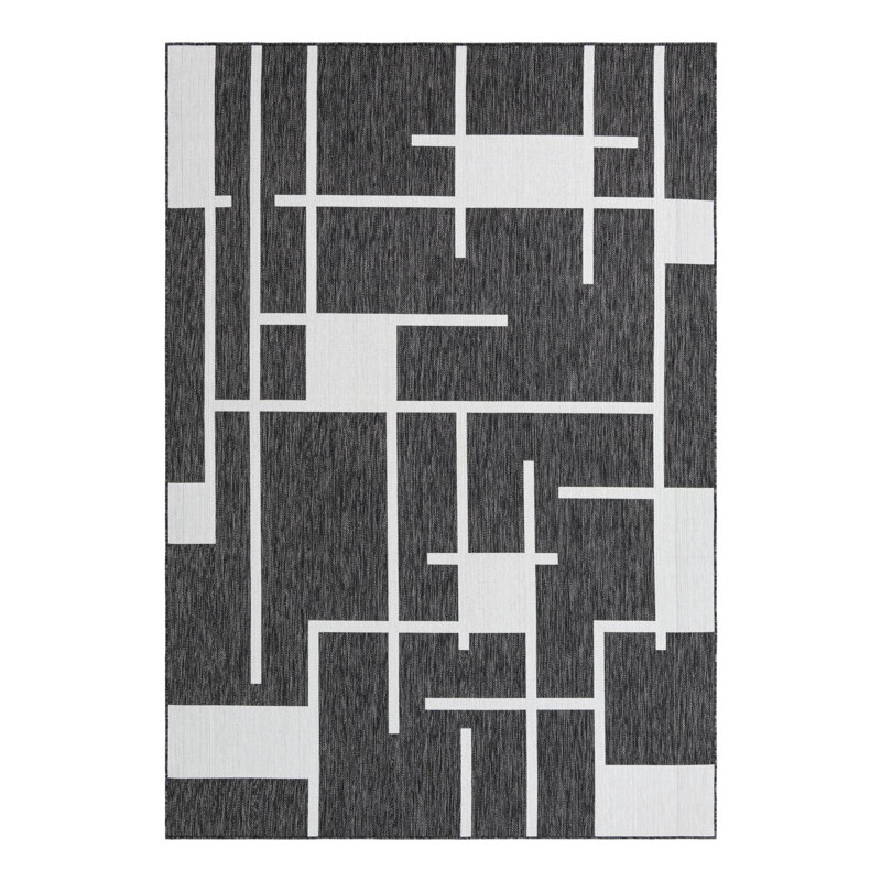 Tapis intérieur / extérieur d'extérieur moderne, Rectangle 7 pi 1 po x 10 pi