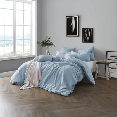 100% Cotton Crinkle Washed Duvet Cover Set