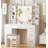 39.4" Makeup Vanity With Led Lighted Mirror, 7 Drawers, Power Outletand And Stool