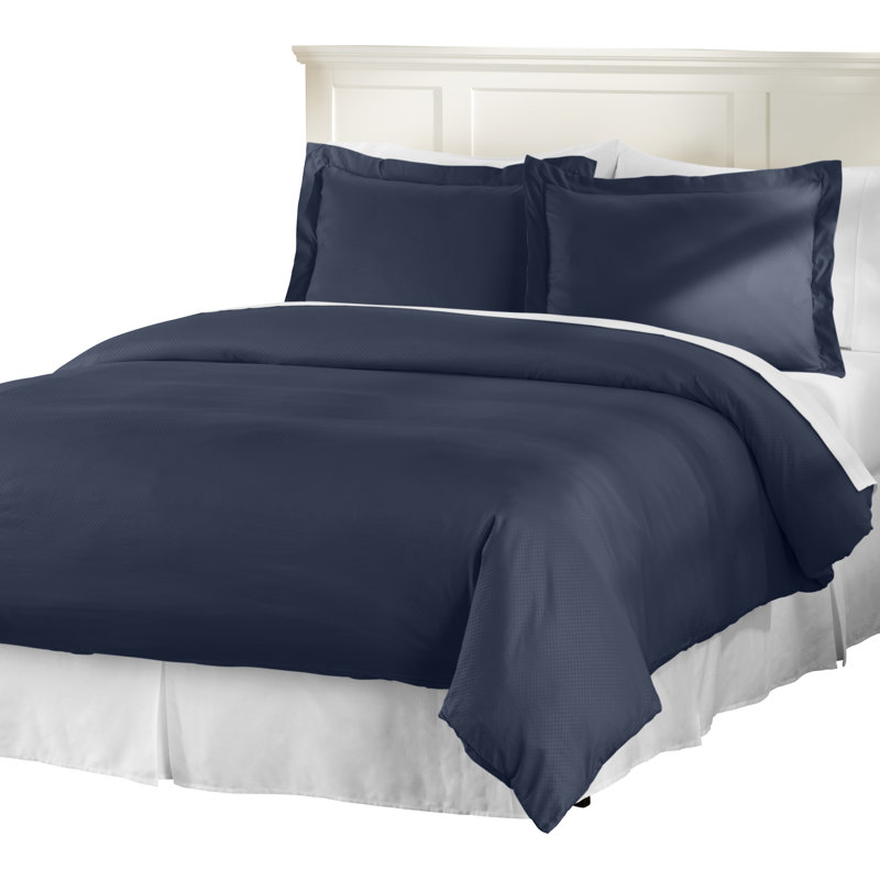 Basics Polyester Standard Duvet Cover, Full / Queen Duvet Cover + 2 Standard Shams, Navy