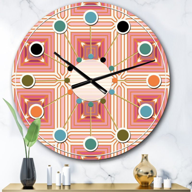 Horloge murale géométrique rétro Design II - Mid-Century, Petit