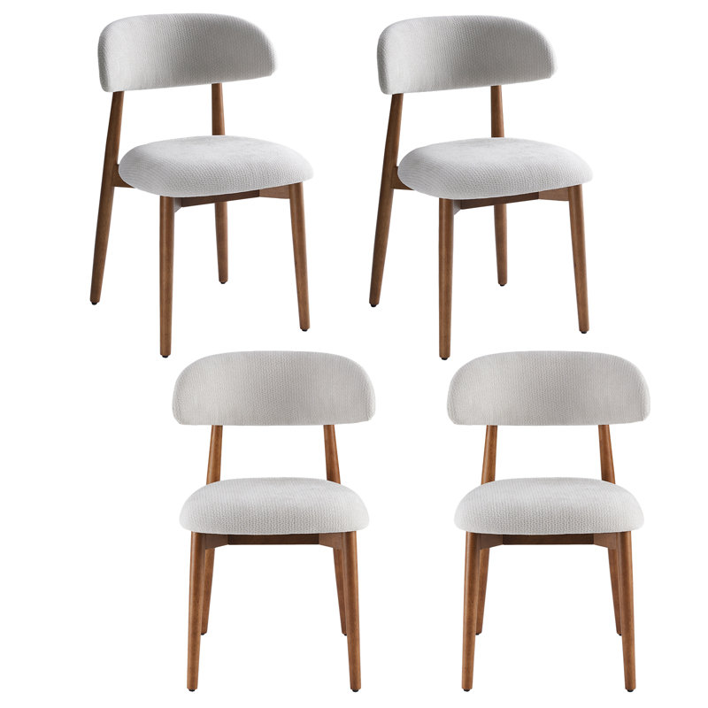 Chaise d'appoint rembourrée en bois massif, Light Grey